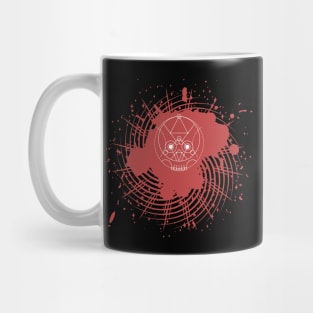 Sacred Geometry (The Skull) on Blood Splatter Mug